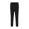Brunello Cucinelli Men Leisure Fit Trousers In Garment-dyed Linen Gabardine With Drawstring And Doub In Black