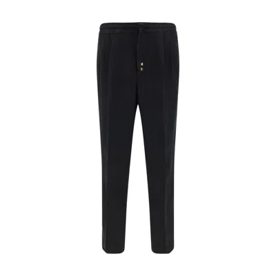 Brunello Cucinelli Linen Pants In Black