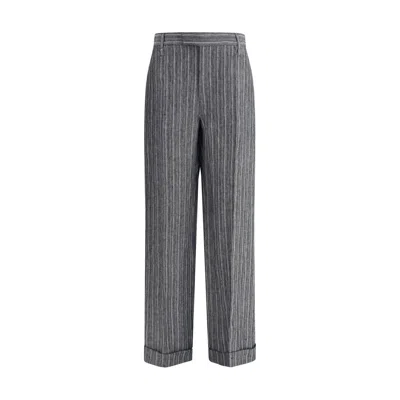 Brunello Cucinelli Linen Pants In Black