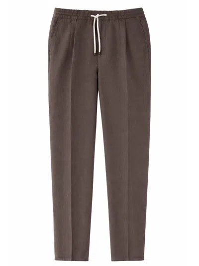 Brunello Cucinelli Linen Pants In Brown