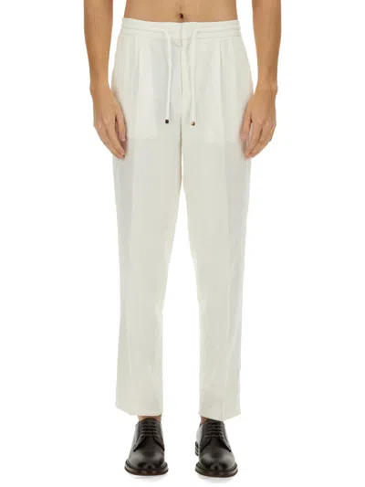 Brunello Cucinelli Linen Pants With Stretch For Men In Multi