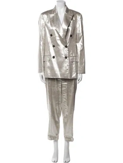 Pre-owned Brunello Cucinelli Linen Pantsuit In Gray