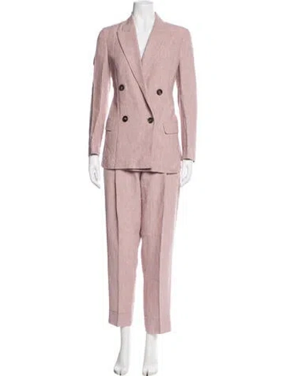 Pre-owned Brunello Cucinelli Linen Pantsuit In Red