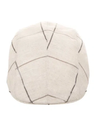 Pre-owned Brunello Cucinelli Linen Paperboy Hat W/tags In Neutral