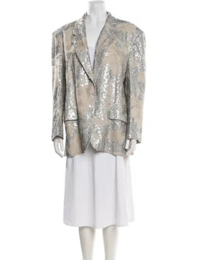 Pre-owned Brunello Cucinelli Linen Patterned Blazer In Neutral