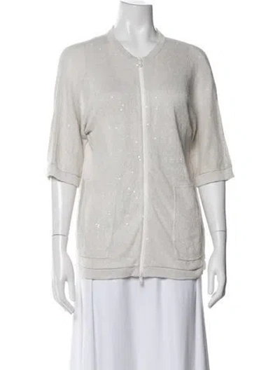 Pre-owned Brunello Cucinelli Linen Patterned Jacket In Neutral