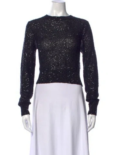 Pre-owned Brunello Cucinelli Linen Patterned Sweater In Black