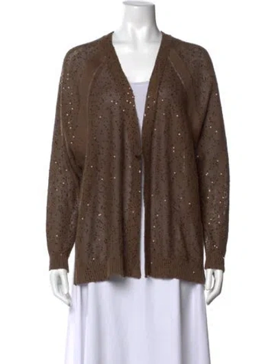 Pre-owned Brunello Cucinelli Linen Patterned Sweater In Brown