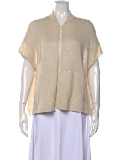 Pre-owned Brunello Cucinelli Linen Patterned Sweater In Metallic/neutrals