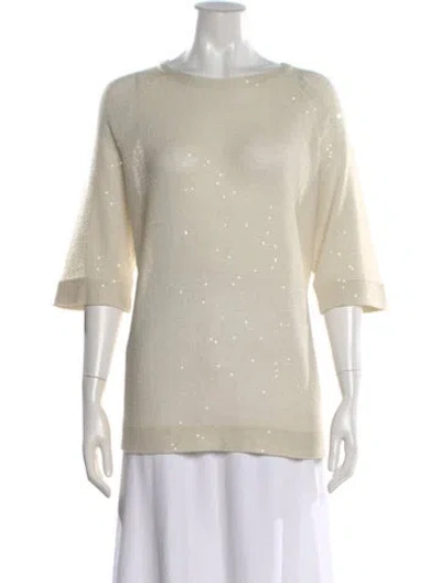 Pre-owned Brunello Cucinelli Linen Patterned Sweater In Neutral