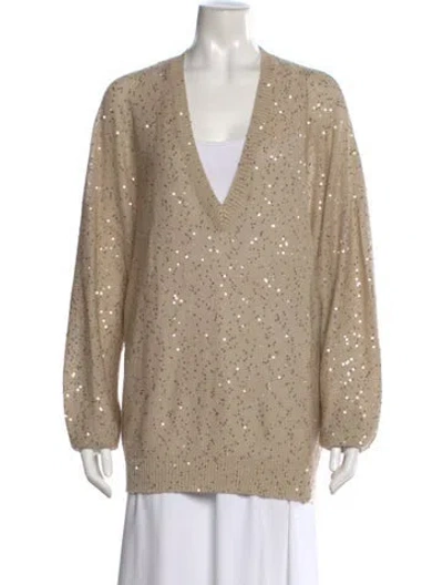 Pre-owned Brunello Cucinelli Linen Patterned Sweater In Neutral