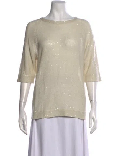 Pre-owned Brunello Cucinelli Linen Patterned Sweater In Neutrals