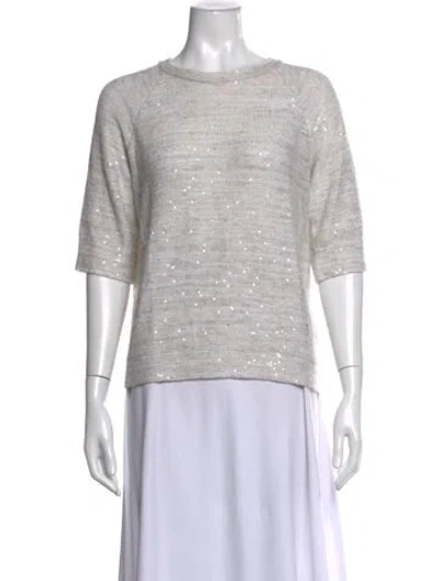 Pre-owned Brunello Cucinelli Linen Patterned Sweater In Neutrals
