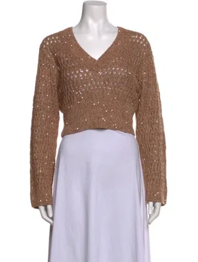 Pre-owned Brunello Cucinelli Linen Patterned Sweater In Neutrals