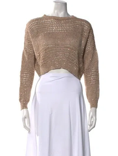 Pre-owned Brunello Cucinelli Linen Patterned Sweater In Neutrals