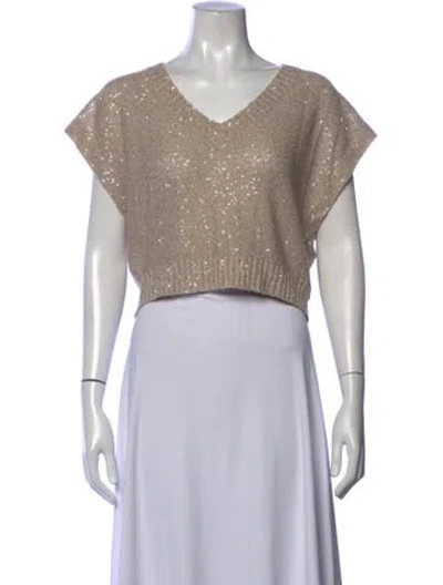 Pre-owned Brunello Cucinelli Linen Patterned Sweater In Neutrals