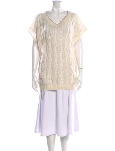 Pre-owned Brunello Cucinelli Linen Patterned Top