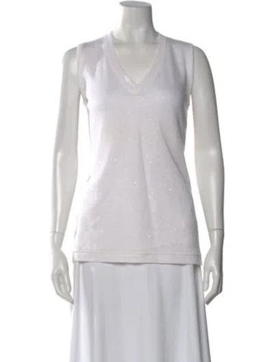 Pre-owned Brunello Cucinelli Linen Patterned Top