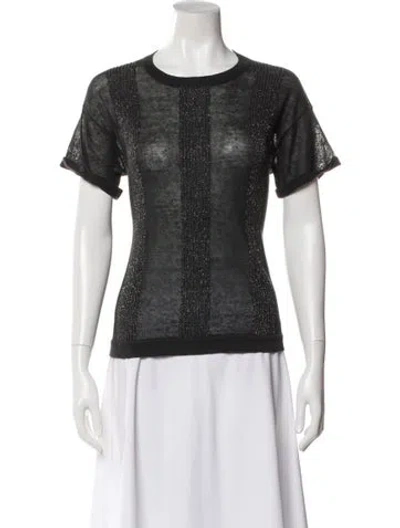 Pre-owned Brunello Cucinelli Linen Patterned Top In Gray