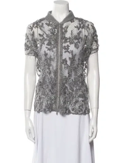 Pre-owned Brunello Cucinelli Linen Patterned Vest In Gray