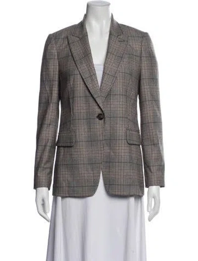 Pre-owned Brunello Cucinelli Linen Plaid Print Blazer In Neutral