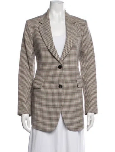 Pre-owned Brunello Cucinelli Linen Plaid Print Blazer W/ Tags In Neutral