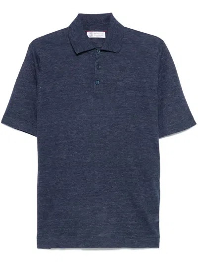 BRUNELLO CUCINELLI BRUNELLO CUCINELLI LINEN POLO SWEATER