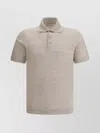 Brunello Cucinelli Linen Blend Polo Shirt With Traditional Collar In Neutral