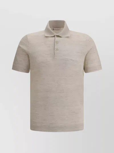 BRUNELLO CUCINELLI LINEN POLO SWEATER FOR WARMER DAYS