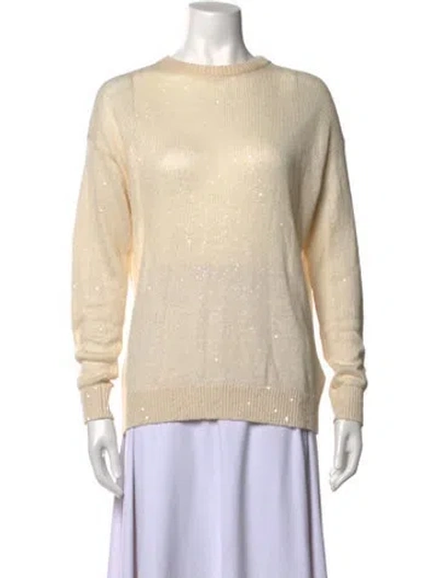 Pre-owned Brunello Cucinelli Linen Printed Sweater In Neutrals