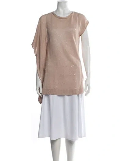 Pre-owned Brunello Cucinelli Linen Printed Sweater In Pink