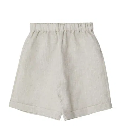 Brunello Cucinelli Kids' Linen Pyjama Shorts (4-12 Years) In Neutrals