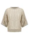 Brunello Cucinelli Linen Ribbed Net Sweater
