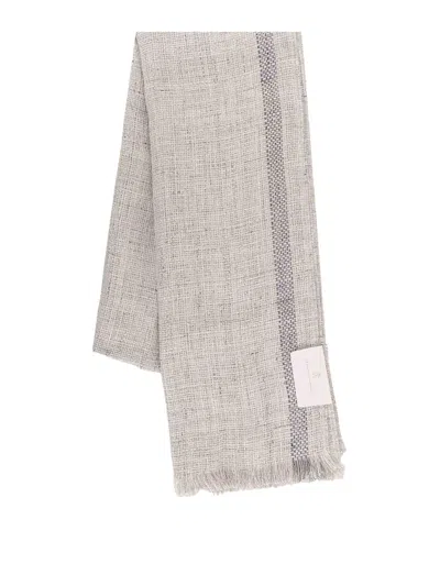 Brunello Cucinelli Linen Scarf In Brown