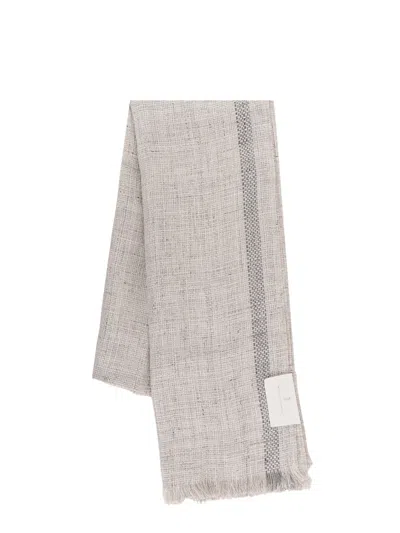 Brunello Cucinelli Linen Scarf In Green