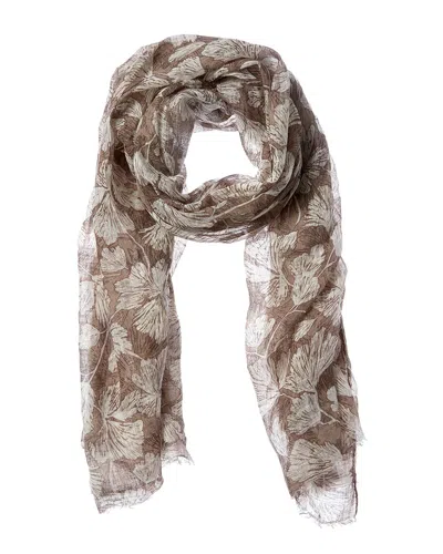 Brunello Cucinelli Linen Scarf In Grey