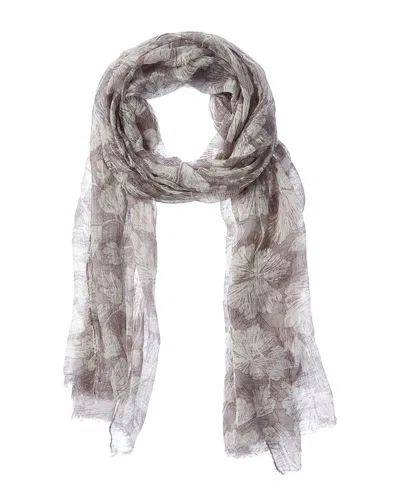 Brunello Cucinelli Linen Scarf In Grey