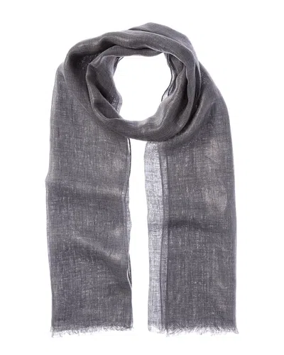 Brunello Cucinelli Linen Scarf In Grey
