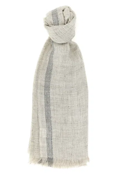 Brunello Cucinelli Linen Scarf In Pattern