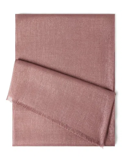 Brunello Cucinelli Linen Scarf In Pink