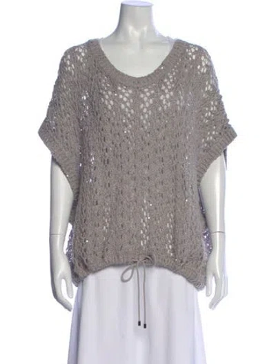 Pre-owned Brunello Cucinelli Linen Scoop Neck Sweater