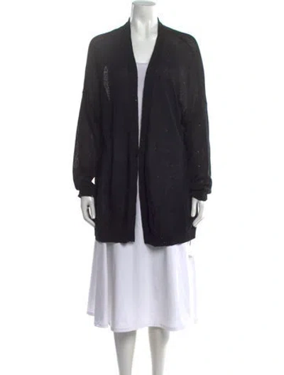 Pre-owned Brunello Cucinelli Linen Scoop Neck Sweater In Black