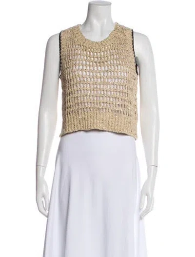 Pre-owned Brunello Cucinelli Linen Scoop Neck Sweater W/ Tags In Neutral