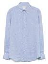 Brunello Cucinelli Linen Shirt In Blue