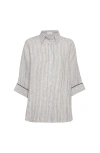 Brunello Cucinelli Linen Shirt In Gray