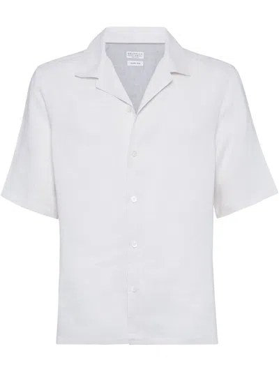 Brunello Cucinelli Linen Shirt In White