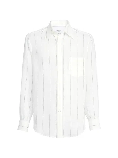 Brunello Cucinelli Linen Shirt In White
