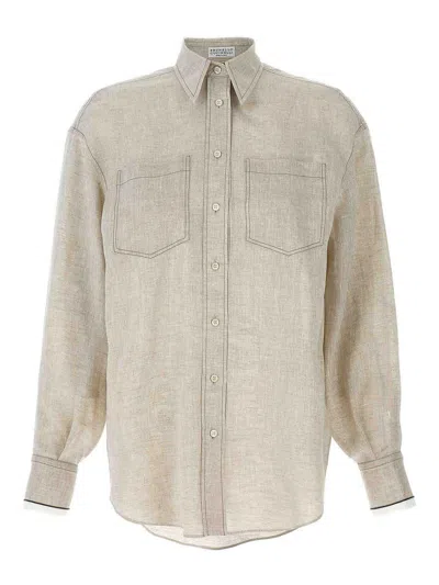 BRUNELLO CUCINELLI CAMISA - BEIS