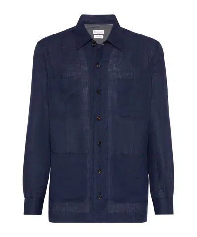 BRUNELLO CUCINELLI BRUNELLO CUCINELLI LONG-SLEEVED BUTTON-UP SHIRT