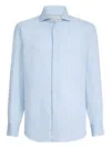 Brunello Cucinelli Spread-collar Shirt In Blue